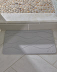 Magic Stone Bath Mat - Waves Pattern - Dove Gray