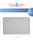 Magic Stone Bath Mat - Waves Pattern - Dove Gray