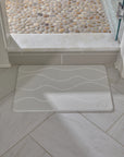 Magic Stone Bath Mat - Waves Pattern - Ivory