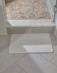 Magic Stone Bath Mat - Waves Pattern - White